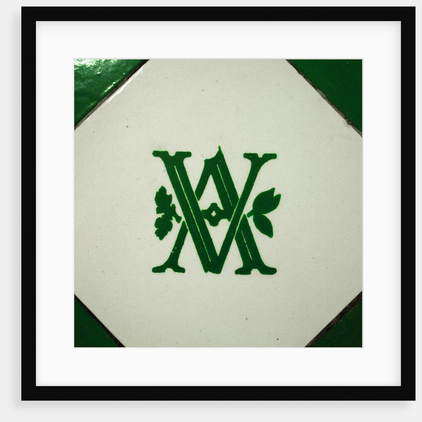 V&A logo on an interior wall of the Royal Toilets in the V&A Museum by Stuart Cox