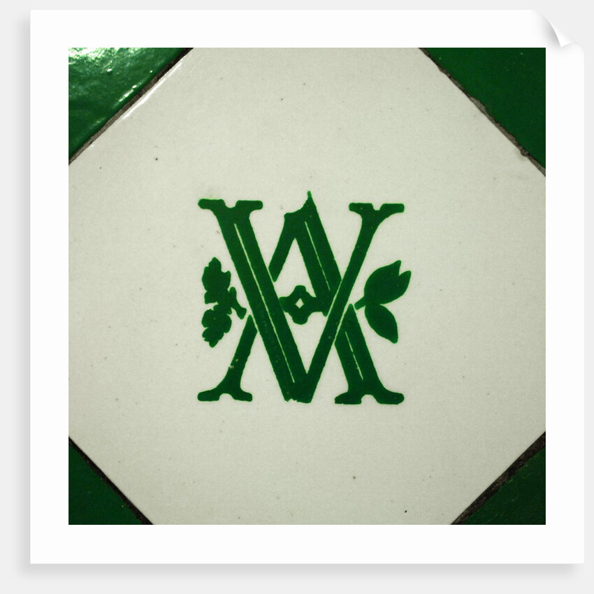 V&A logo on an interior wall of the Royal Toilets in the V&A Museum by Stuart Cox