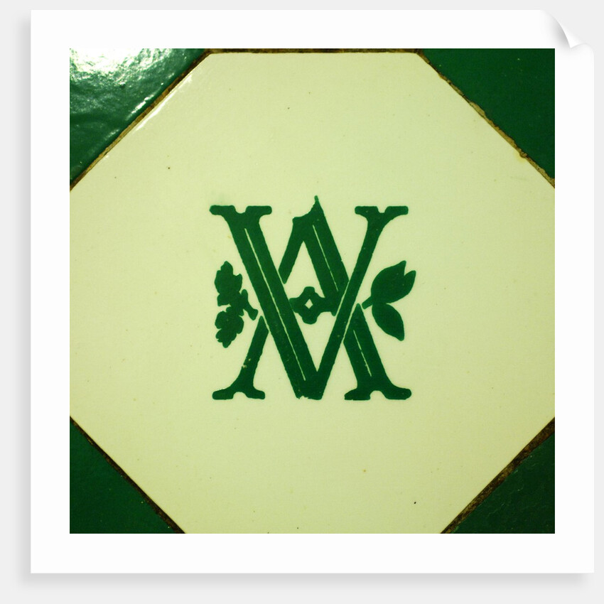 V&A logo on an interior wall of the Royal Toilets in the V&A Museum by Stuart Cox