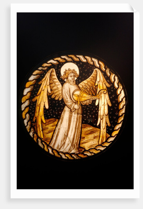 Roundel depicting an Angel playing a violin by Stuart Cox