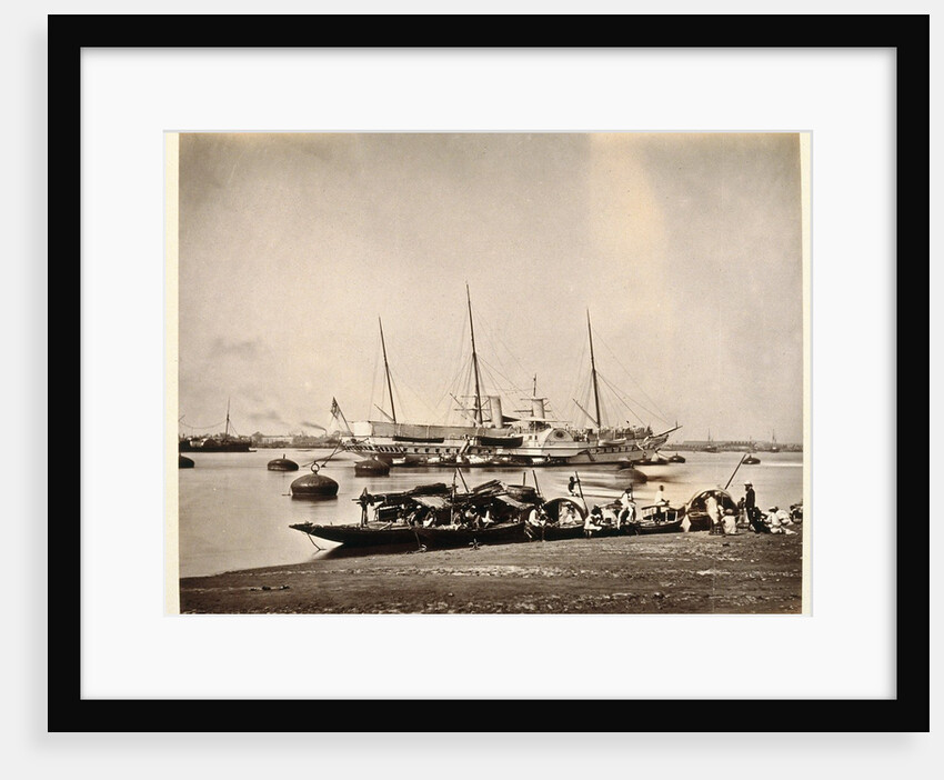The Royal yacht Osbourne in Hooghly (Hugli) River by Samuel Bourne
