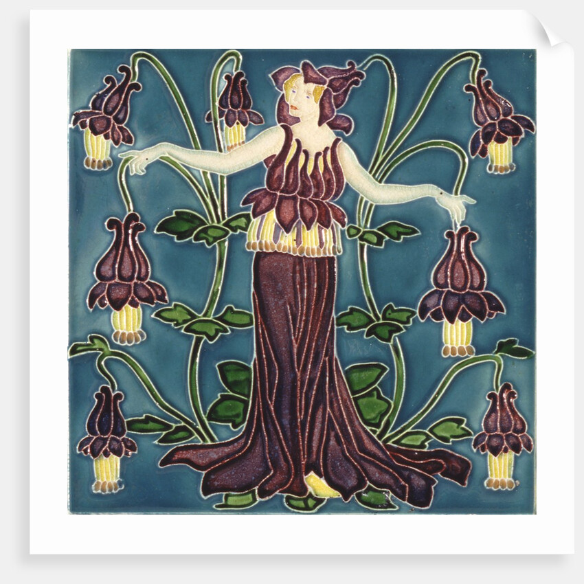 Columbine tile by Walter Crane