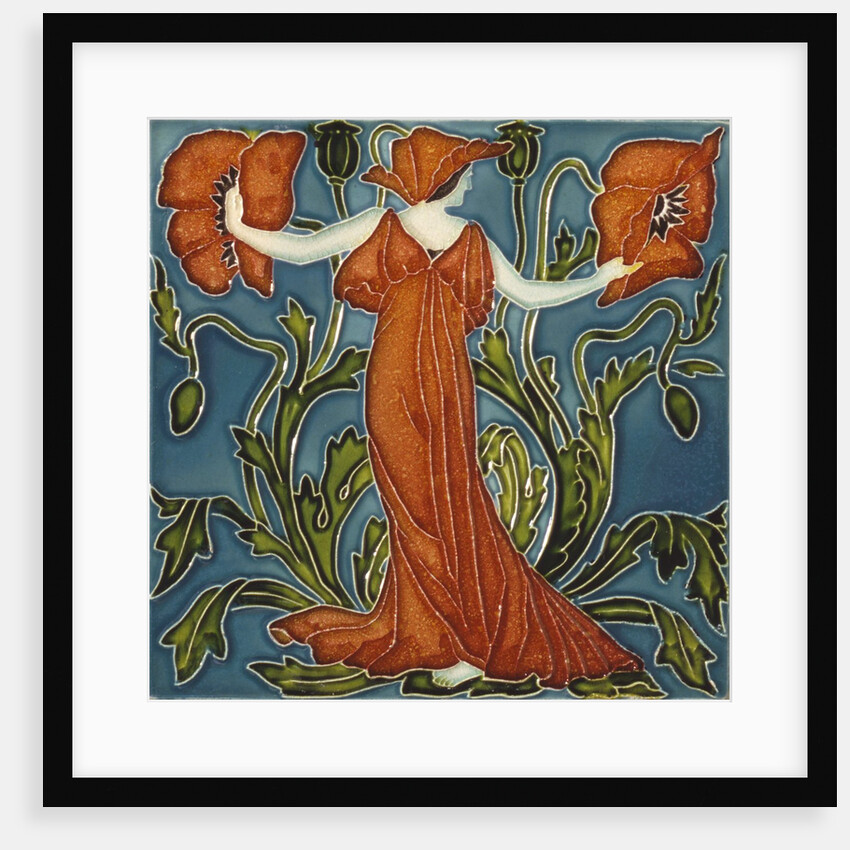 Poppy tile by Walter Crane