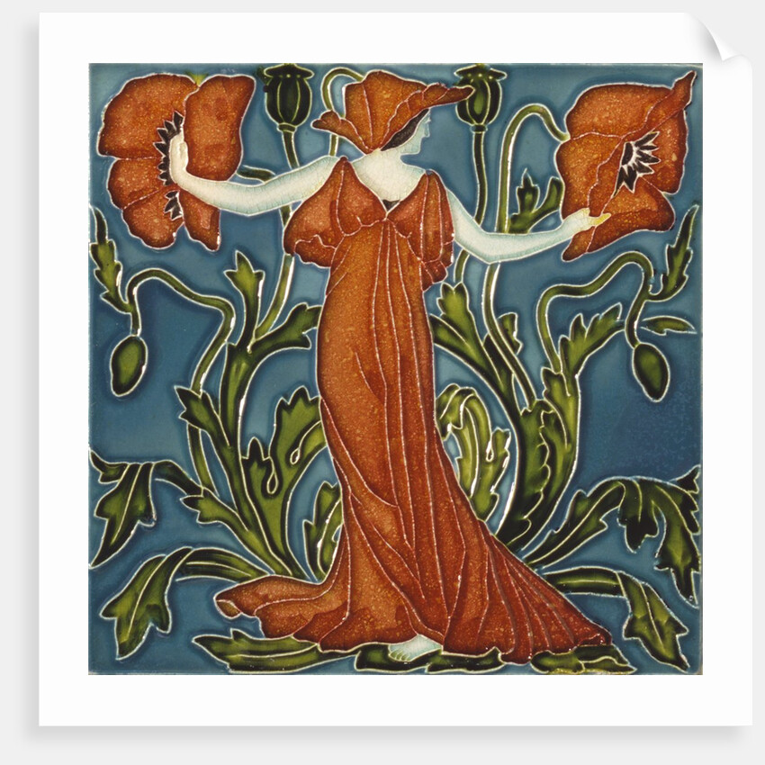 Poppy tile by Walter Crane