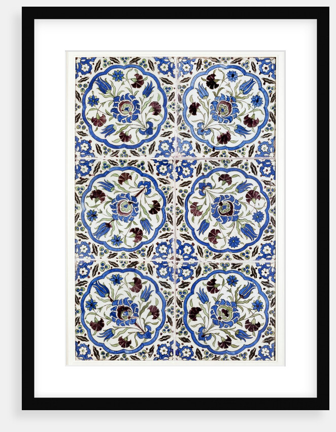 Panel of six tiles by Unknown