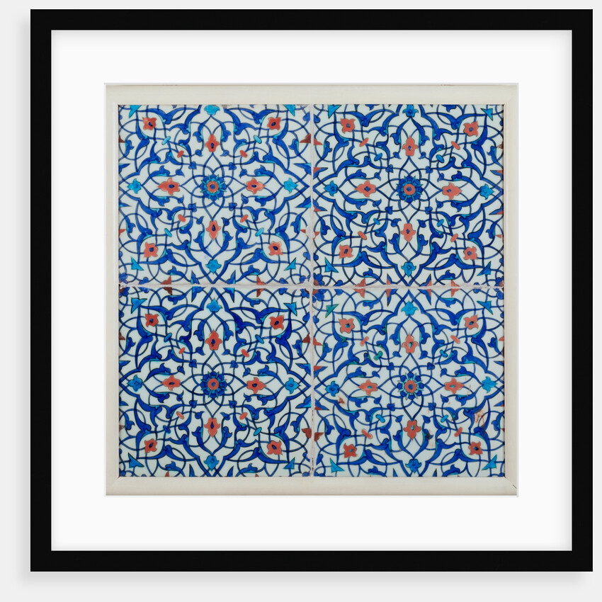 Panel of four tiles by Unknown