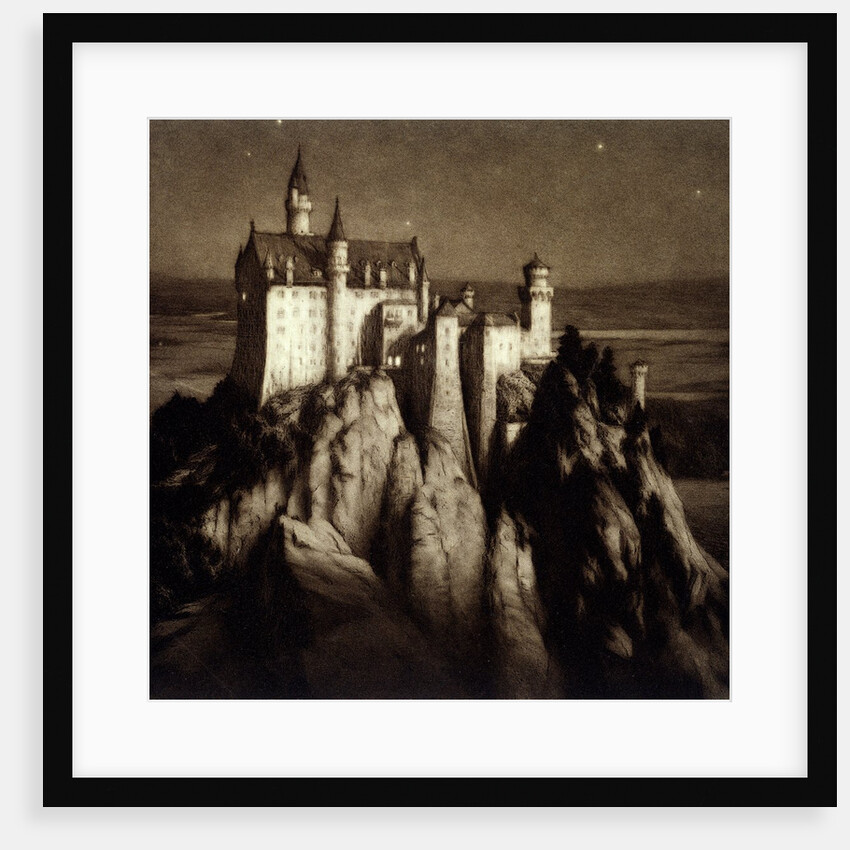 The Mad King's Castle, Schloss Neuschwanstein by night by Percival Gaskell