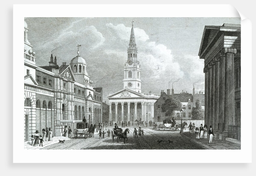 The New Opening to St.Martin's Church from Pall Mall East by Thomas O. Shepherd