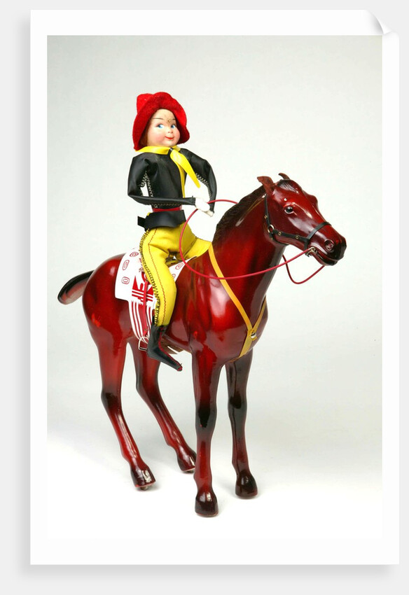 Clockwork horse and cowgirl rider by Quercetti