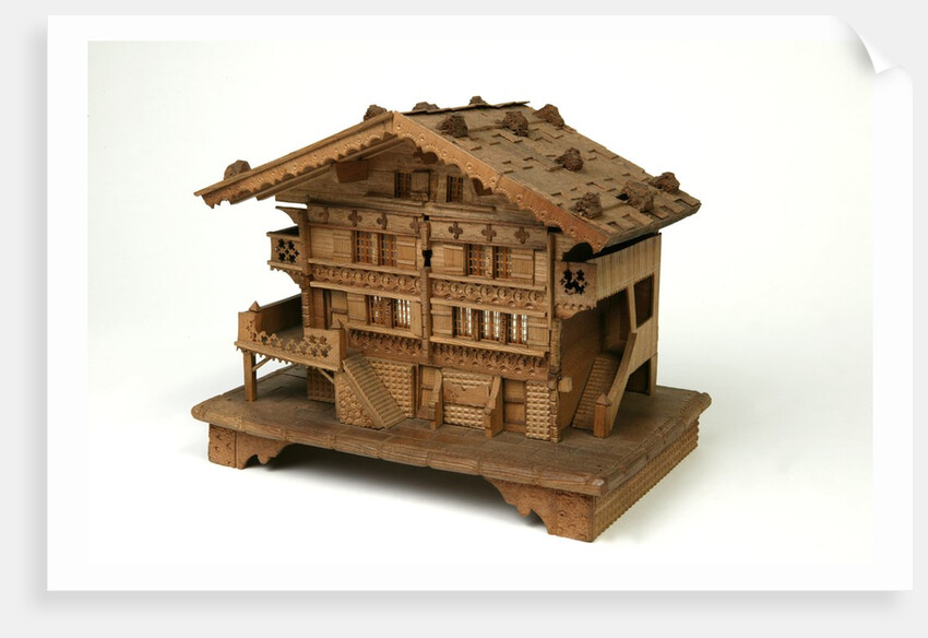 Musical box in the shape of a Swiss chalet by Unknown
