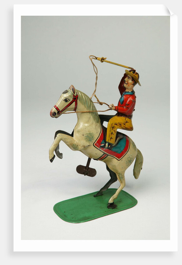 Clockwork toy horse and cowboy by Keim & Co.