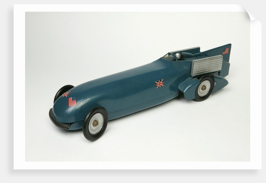 Clockwork toy racing car by Kingsbury Manufacturing Co