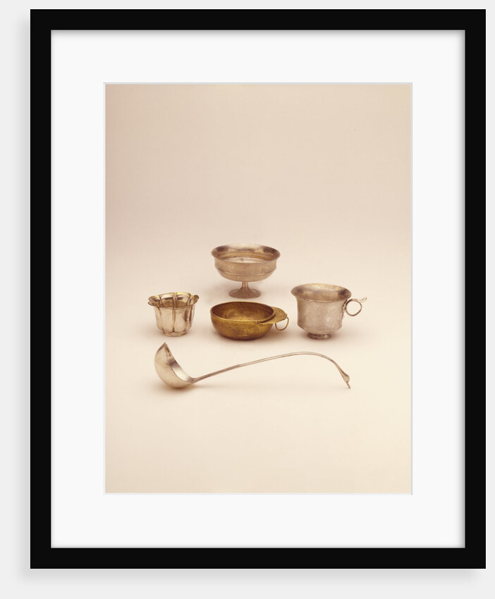 Four Wine Cups and Ladle by Unknown