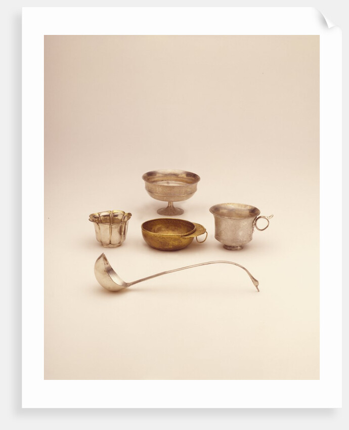 Four Wine Cups and Ladle by Unknown
