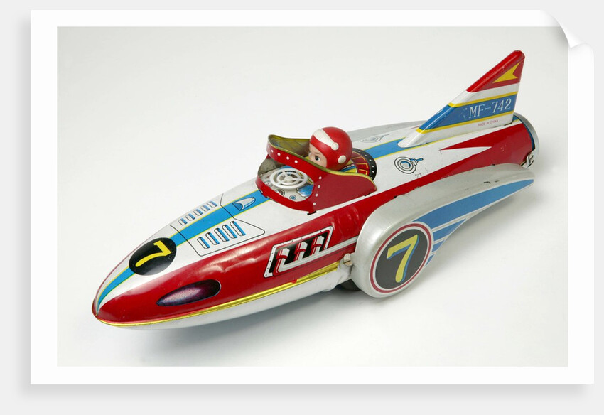 Mechanical toy speed boat by Unknown
