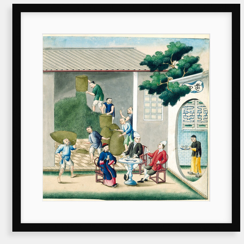 European merchants sampling tea at a tea factory by Unknown
