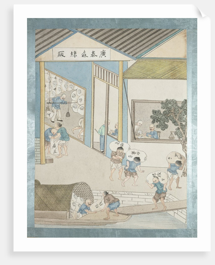 Weighing and loading silk onto boat by Jun Wu