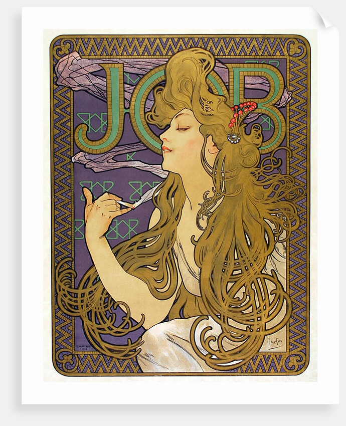 Advertisement for Job cigarette papers by Mucha