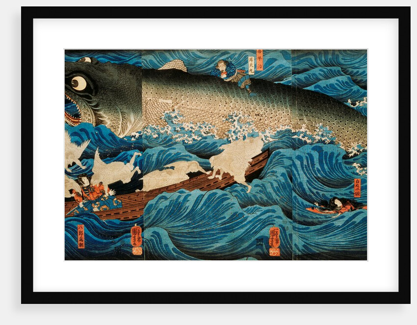 The Spirit of Sanuki-in Saving Tametomo from Suicide by Utagawa Kuniyoshi