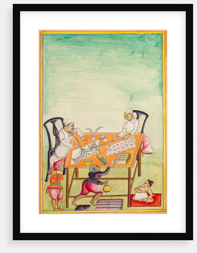 Two draughtsmen at work. Madras, India, late 18th century by Unknown