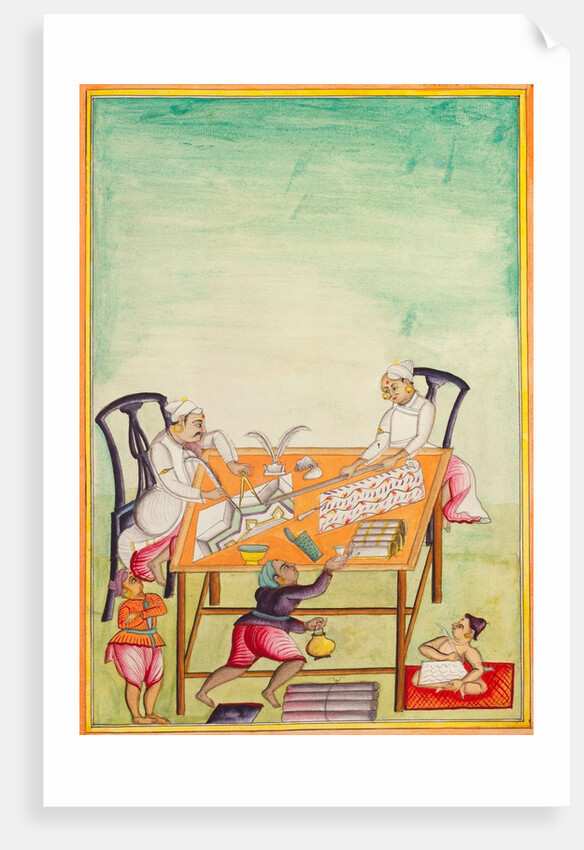 Two draughtsmen at work. Madras, India, late 18th century by Unknown