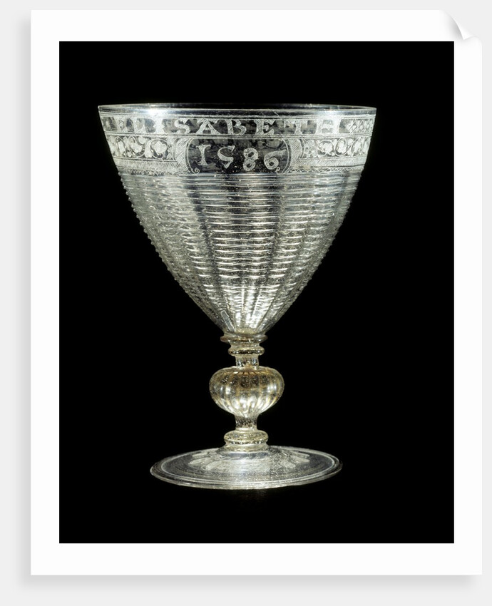 Clear Glass Goblet by Jacob Verzelini the Elder & Anthony de Lysle
