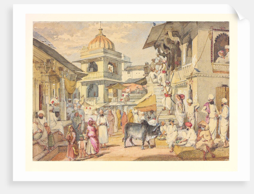 Guard house in the bazaar at Udaipur by William Carpenter