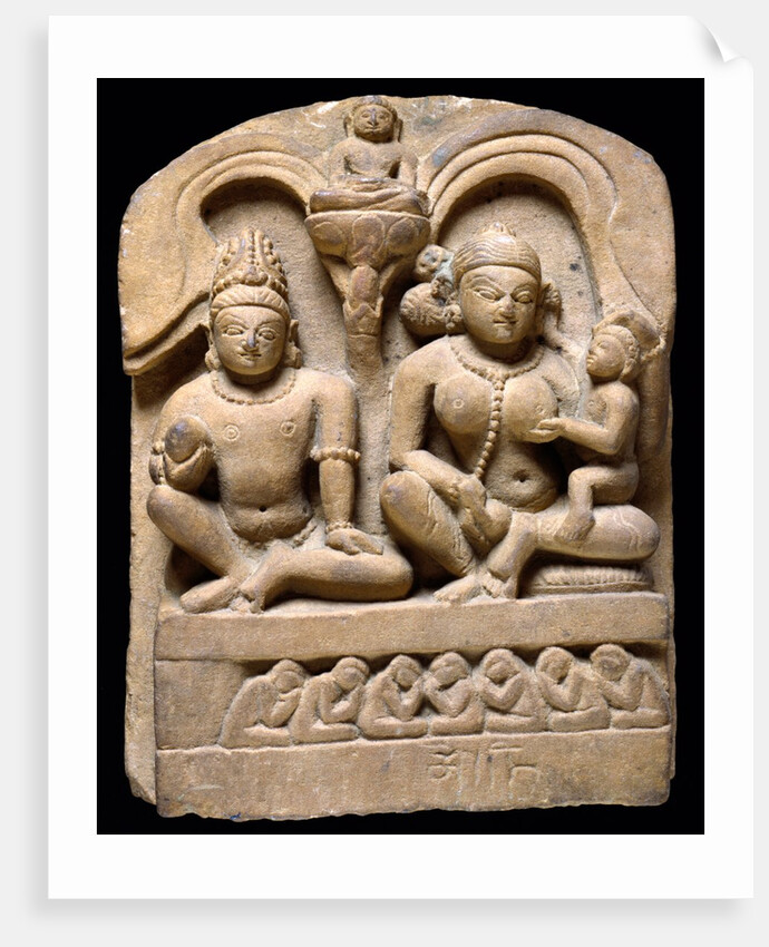 Jain family group. Northern India, 9th-10th century. by Unknown