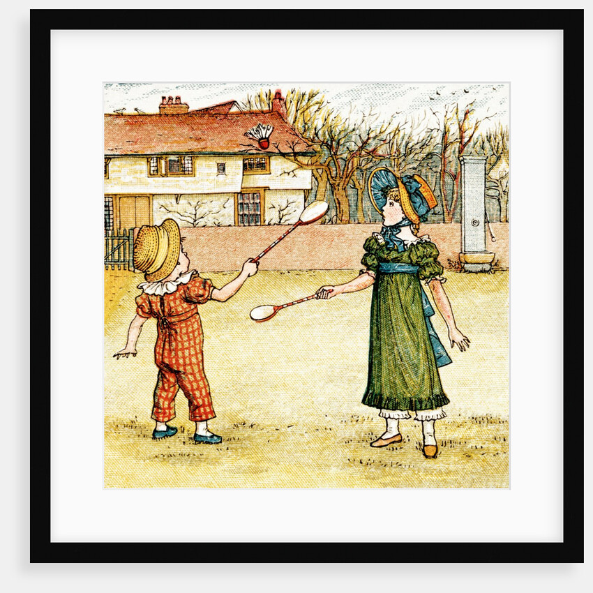 Playing badminton by Kate Greenaway
