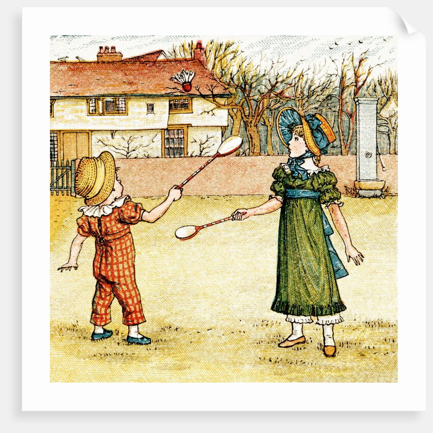 Playing badminton by Kate Greenaway
