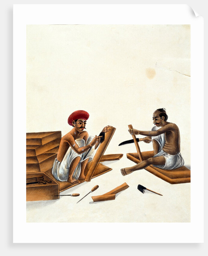 Two Carpenters at Work. Benares, India, early 19th century by Unknown