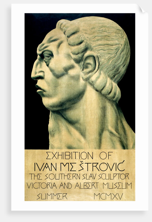 Poster for the exhibition of sculptor Ivan Mestrovic  at the V&A Museum. London, England, 1915 by Ivan Mestrovic