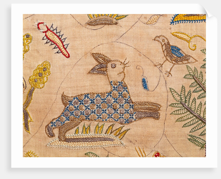 Cover, detail of a running rabbit. England, early 17th century by unknown