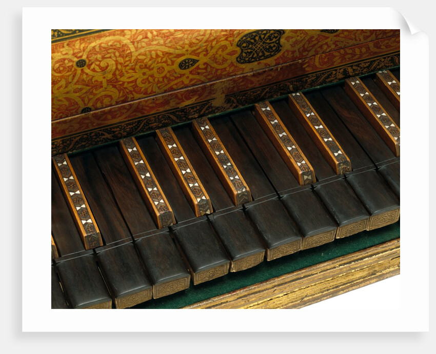 Virginal, detail of keyboard. Italy, late 16th century by Giovanni Baffo