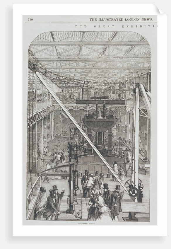 Machinery Court at the Great Exhibition, from the Illustrated London News. England, 1851 by Anonymous