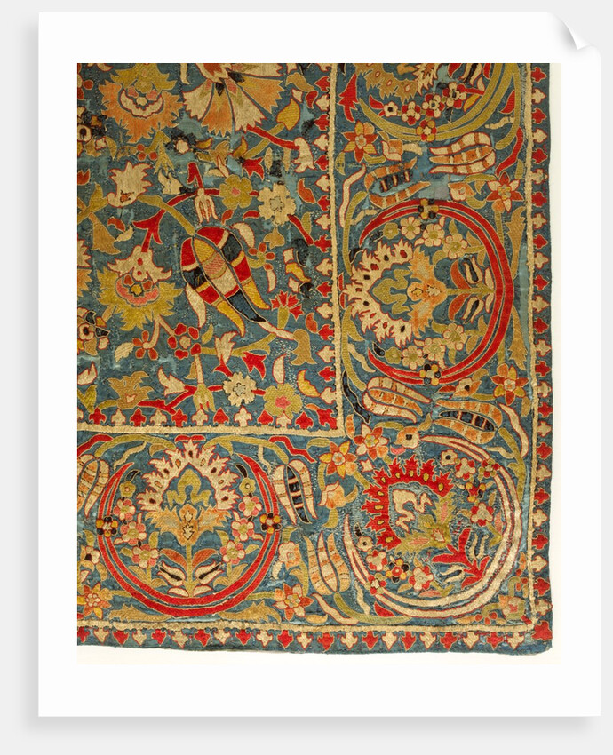 Embroidered silk cover by Unknown