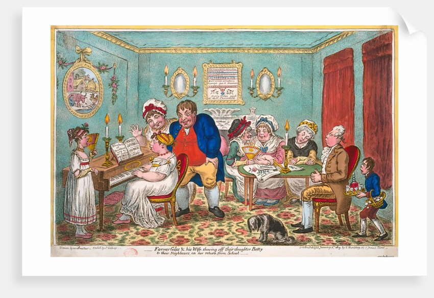 Farmer Giles and wife showing off their daughter Betty by James Gillray