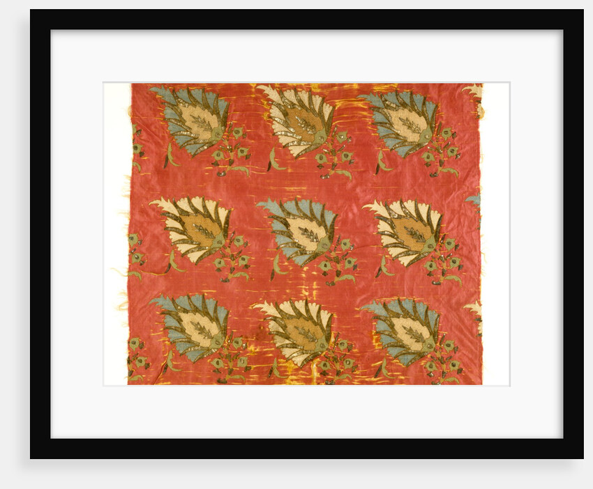 Part of a silk embroidered cover by Unknown