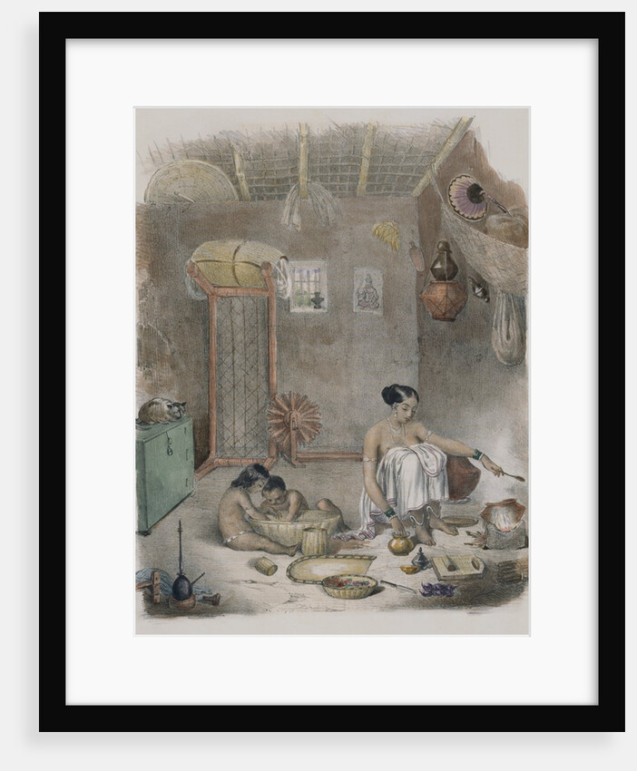 The interior of a hut in Bengal by Anonymous
