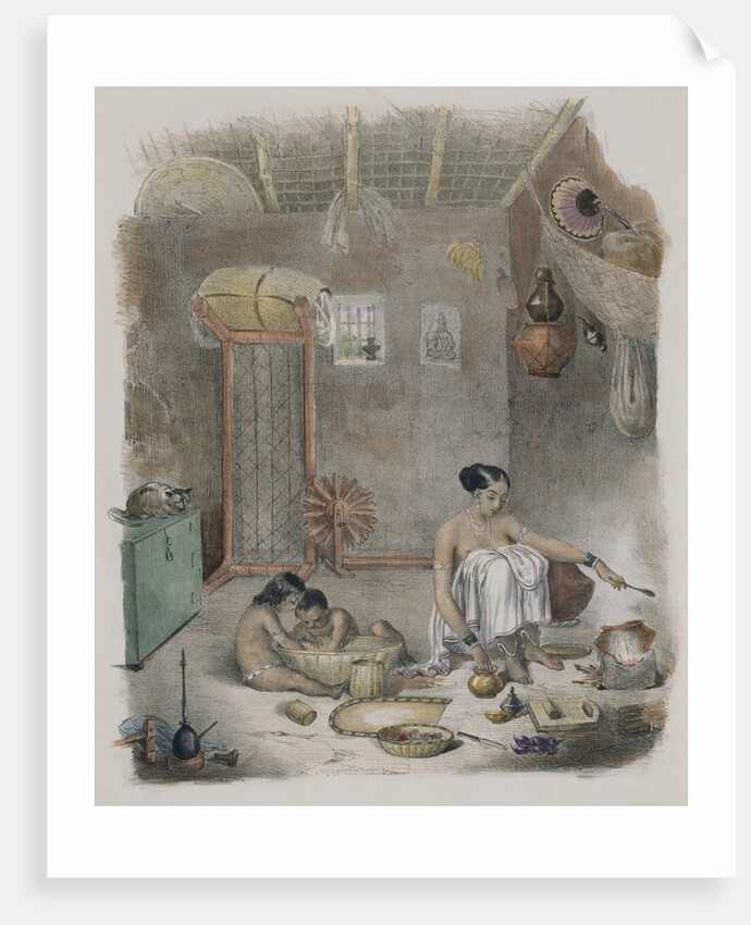 The interior of a hut in Bengal by Anonymous
