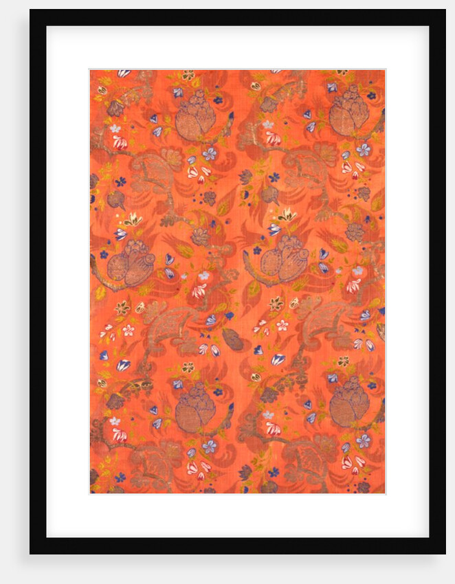 Dress fabric with floral and fruit motifs by Unknown