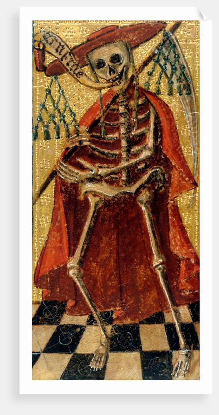 Death wearing a cardinal's hat and matellata. Italy, 16th century by Antonio Cicognara