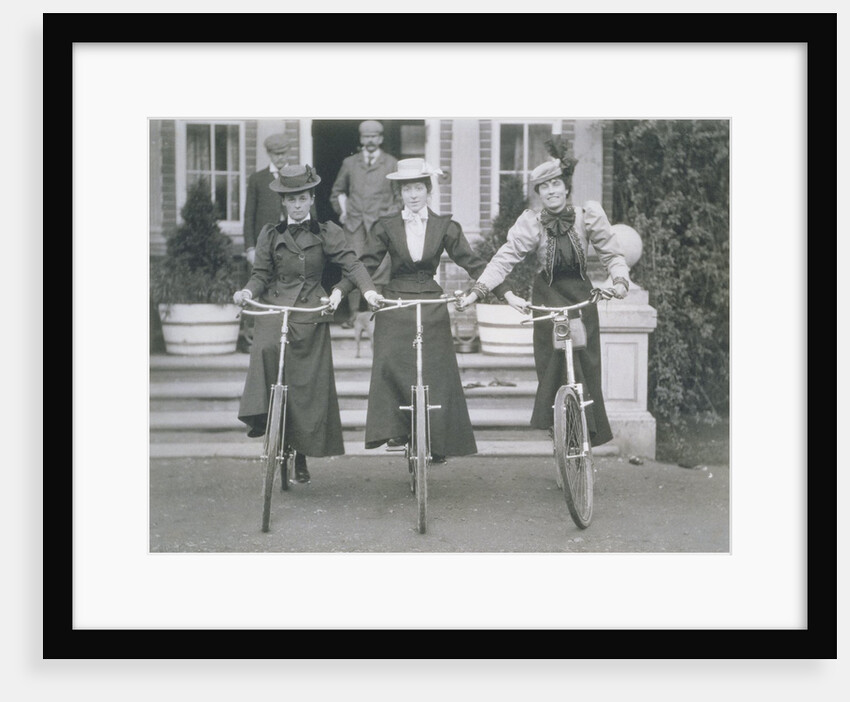 Three Women on Bikes by Unknown