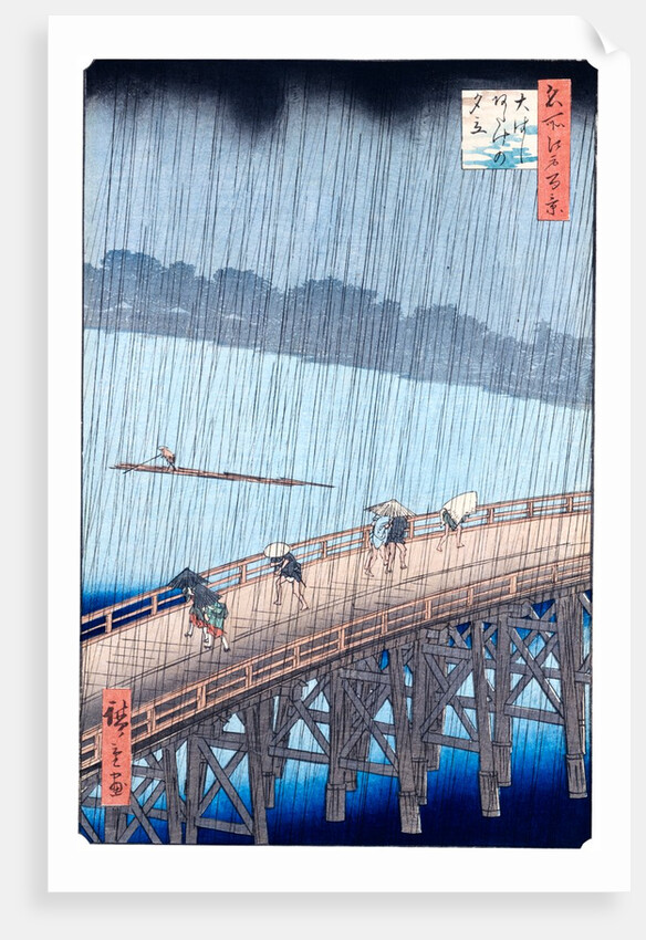 Sudden Shower at Ohashi Bridge by Utagawa Hiroshige I