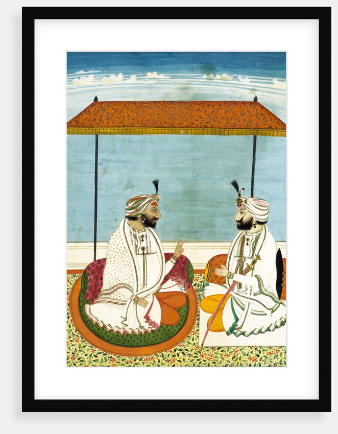 Two Sikh noblemen in conversation. Punjab, India, mid-19th century by Unknown