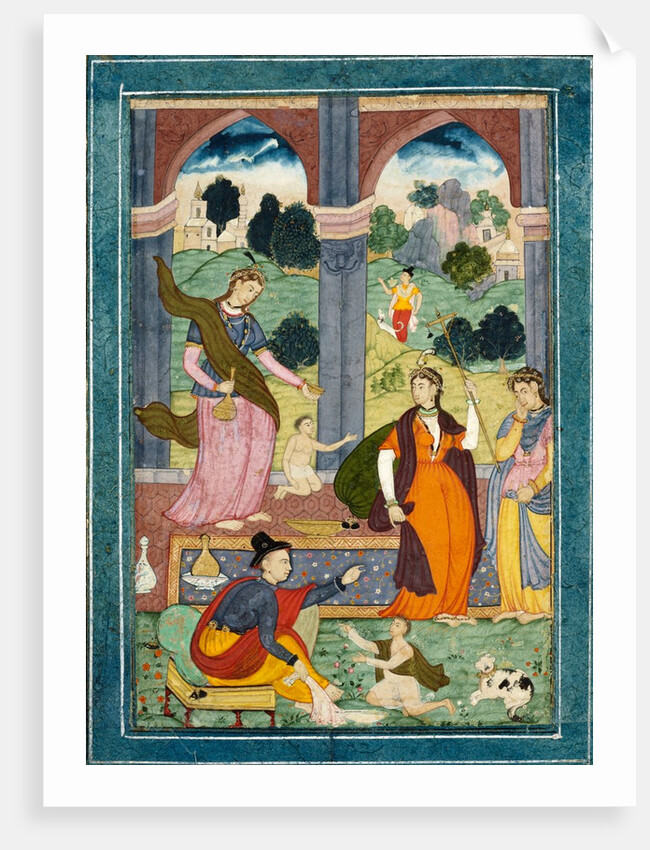 Group of ladies and men in European costume by Unknown