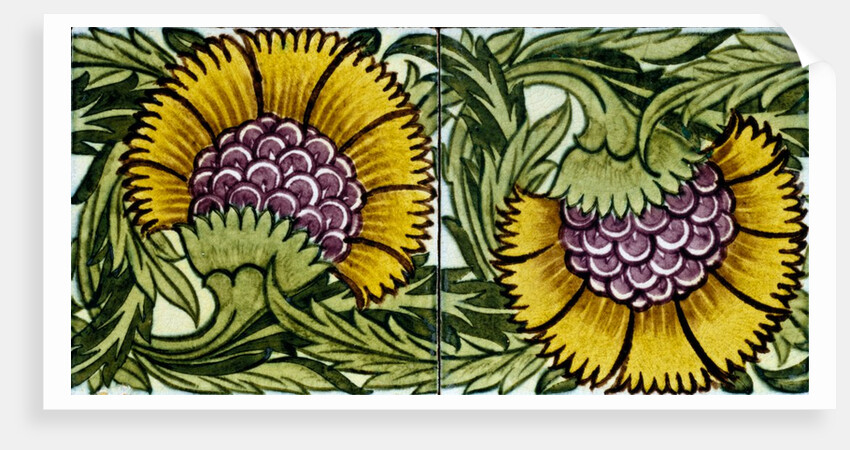 Sunflowers, tile design by William Frend De Morgan