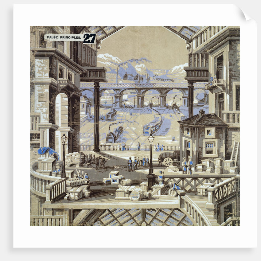 Perspective views of a railway station by Unknown