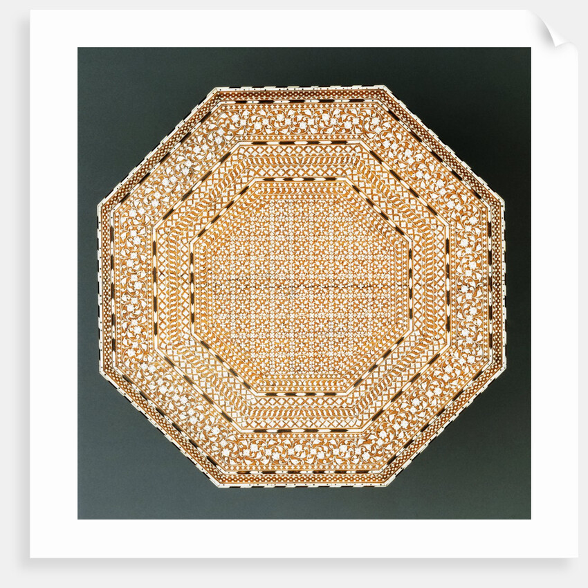 Small table, octagonal top with eight legs. India, 1881 by Unknown
