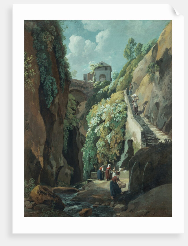View in the Island of Capri, with Women washing Clothes by Ramsey Richard Reinagle